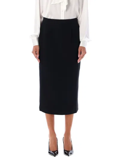 Alessandra Rich Longuette Midi Skirt In Black