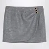 Alessandra Rich Houndstooth Wool Mini Skirt In Black