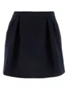 Alessandra Rich Pleated Mini Skirt In Blue