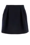 Alessandra Rich Pleated Mini Skirt In Blue