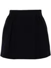 Alessandra Rich Pleated Mini Skirt In Blue