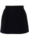 Alessandra Rich Pleated Mini Skirt In Blue