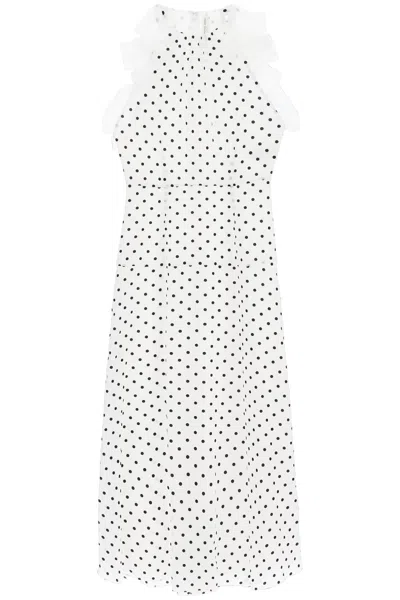 ALESSANDRA RICH SLEEVELESS MAXI DRESS IN POLKA