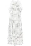 Shop Alessandra Rich Sleeveless Maxi Dress In Polka In White Black (white)