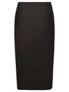 Alessandra Rich Black Midi Tweed Boucl Skirt In Black