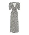 Alessandra Rich Small Flowers Print Dress In Gray