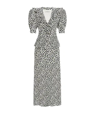 ALESSANDRA RICH SMALL FLOWERS PRINT DRESS