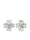 Alessandra Rich Square Cross Embellished Earrings In Silver