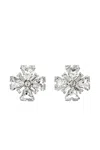 Alessandra Rich Square Cross Embellished Earrings In Multicolor
