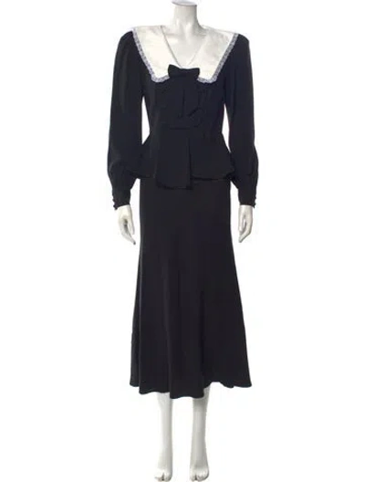 Pre-owned Alessandra Rich Square Neckline Long Dress In Black