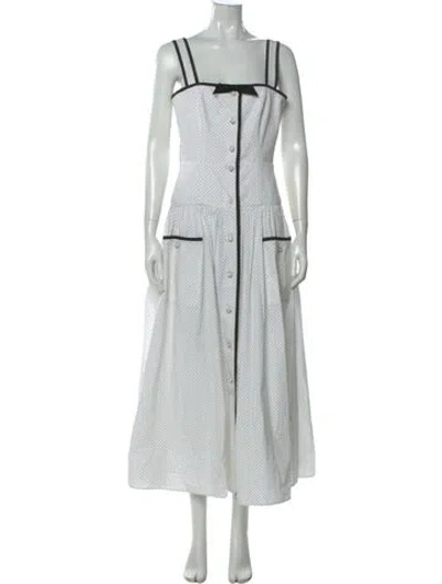 Pre-owned Alessandra Rich Square Neckline Long Dress In Blue