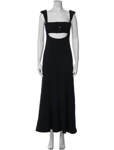 Pre-owned Alessandra Rich Square Neckline Long Dress In Blue