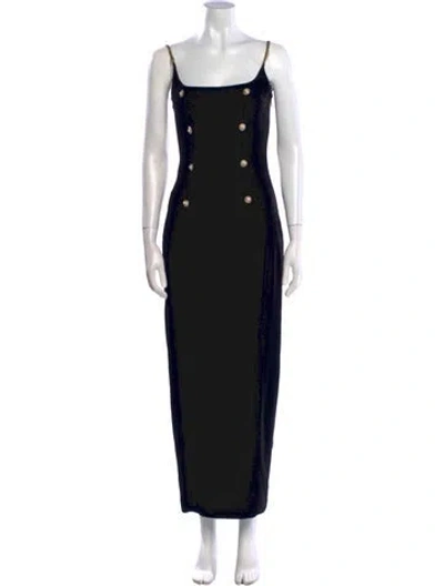 Pre-owned Alessandra Rich Square Neckline Long Dress W/ Tags In Black