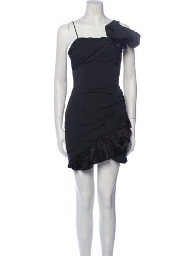 Pre-owned Alessandra Rich Square Neckline Mini Dress In Black