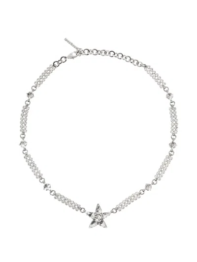 Alessandra Rich Star-charm Necklace In Silver