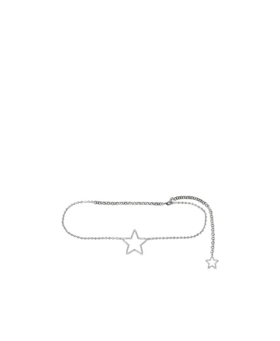 Alessandra Rich Star Crystal Waist Chain In Metallic