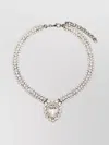 Alessandra Rich Stone Drop Necklace Chain Adjustable