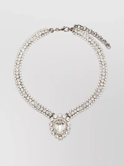 Alessandra Rich Stone Drop Necklace Chain Adjustable