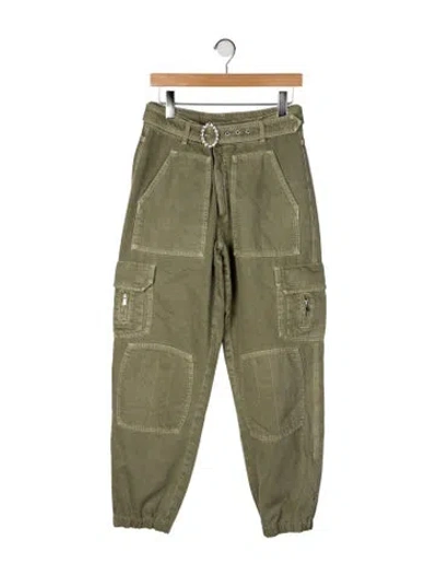 Pre-owned Alessandra Rich Straight Leg Pants In Green