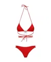 Alessandra Rich Strap-trimmed Bikini In Red