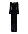 Alessandra Rich Velvet Off The Shoulder Dress In Black