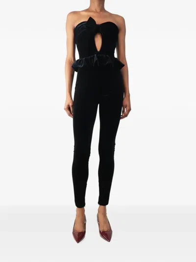 Pre-owned Alessandra Rich Strapless Jumpsuit In Black