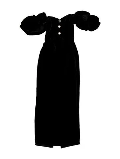 Pre-owned Alessandra Rich Strapless Long Dress In Black