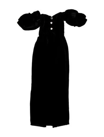 Pre-owned Alessandra Rich Strapless Long Dress In Black