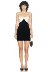 Alessandra Rich Velvet Mini Dress With Bow Accent In Black