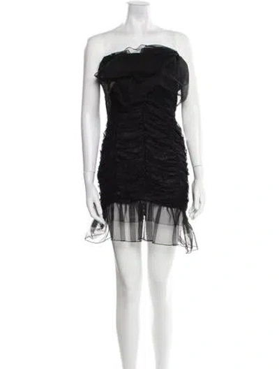 Pre-owned Alessandra Rich Strapless Mini Dress W/ Tags In Black