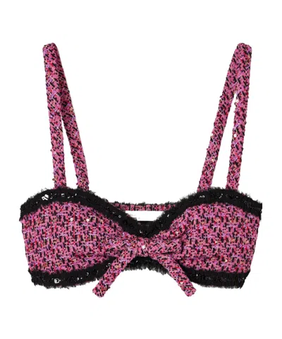 Alessandra Rich Strapless Top In Pink