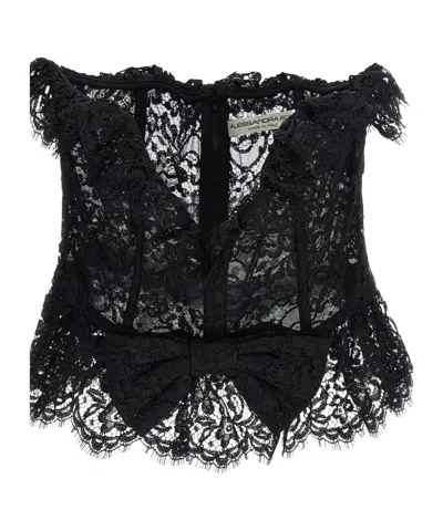 Alessandra Rich Strapless Vest In Black