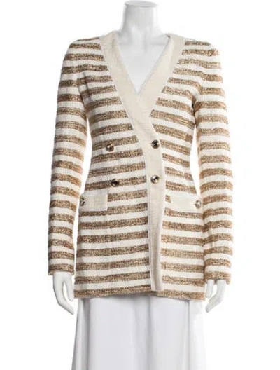 Pre-owned Alessandra Rich Striped Blazer In Gold