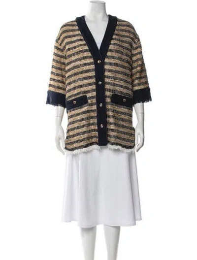 Pre-owned Alessandra Rich Striped Jacket In Gold