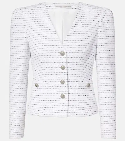Alessandra Rich Striped Tweed Jacket In White