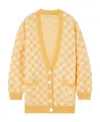 Alessandra Rich Stud-detail Check-pattern Cardigan In Nude