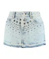 Alessandra Rich Minigonna Denim Con Borchie In White