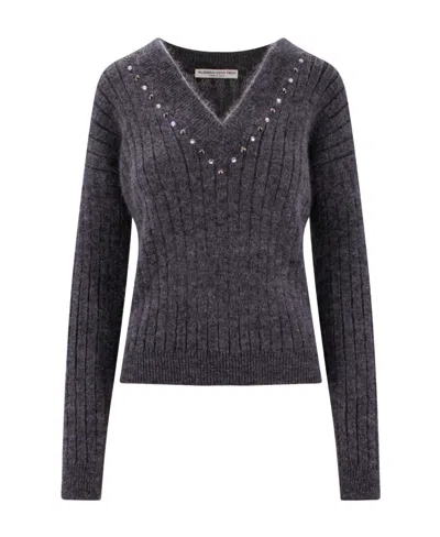 ALESSANDRA RICH ALESSANDRA RICH V-NECK RIB-KNIT JUMPER
