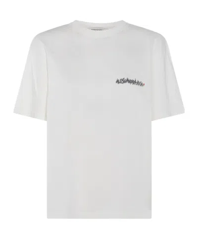 Alessandra Rich T-shirt With Round Neck And Short Sleeves In White