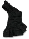 Alessandra Rich Womens Taffeta Bows Woven Mini Dress Black In Black