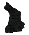 Alessandra Rich Womens Taffeta Bows Woven Mini Dress Black In Black