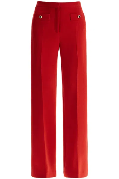 Alessandra Rich Tailored Wool Bootcut Trousers For In Red