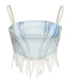 Alessandra Rich Fringed Denim Bustier