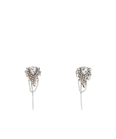 Alessandra Rich Tassel Earrings In Metallic
