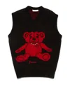 Alessandra Rich Intarsia-knit Sweater Vest In Black