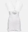 Alessandra Rich Textured Silk Minidress In White