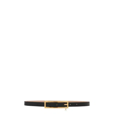 ALESSANDRA RICH ALESSANDRA RICH LOGO CHARM BUCKLE SLIM BELT