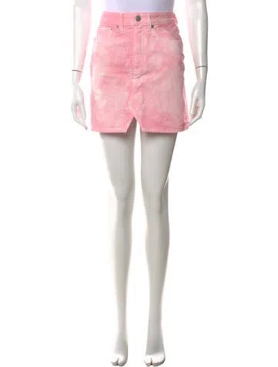 Pre-owned Alessandra Rich Tie-dye Print Mini Skirt In Pink