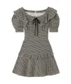 Alessandra Rich Tiered Leopard-print Silk Mini Dress In Gray