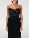 Alessandra Rich Strapless Bow-embellished Lace Bustier Top In Schwarz